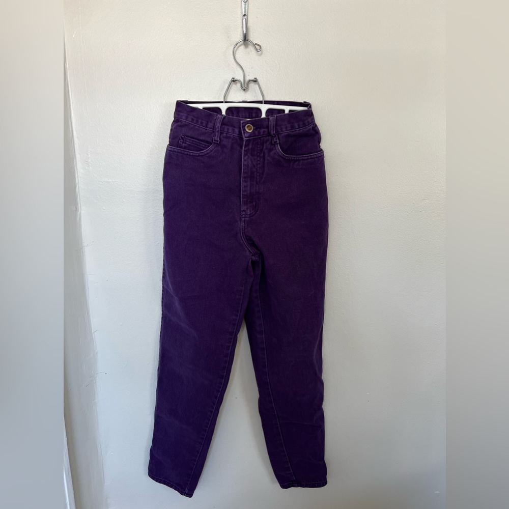 One of a kind high waisted waisted vintage purple denim jean pants